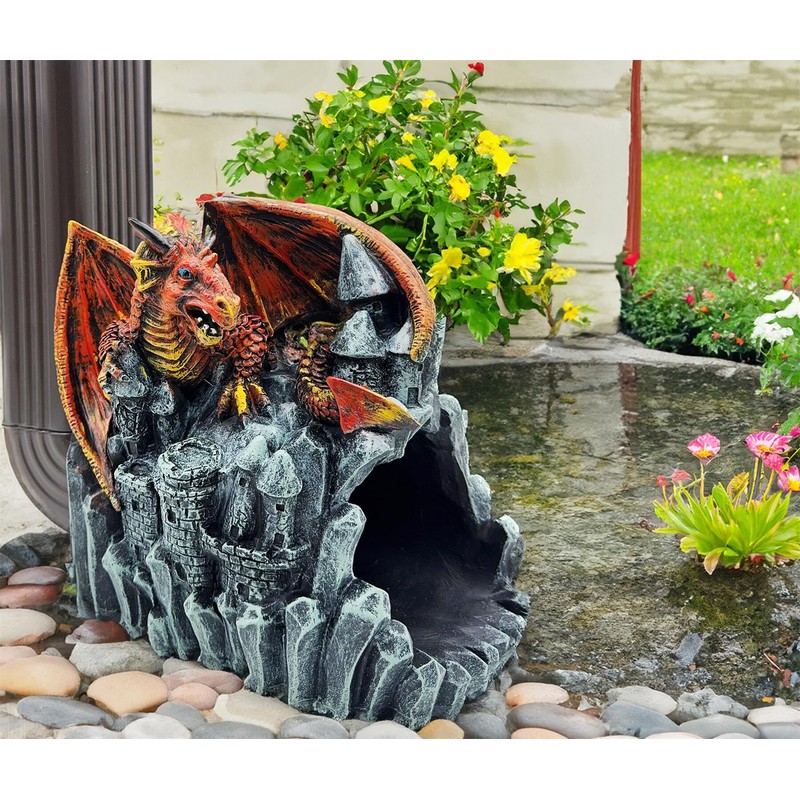 Euiroet Dragon Statue Gutter Downspout Extender,Garden Outdoor Decor Sculpture,Gutter Diverter