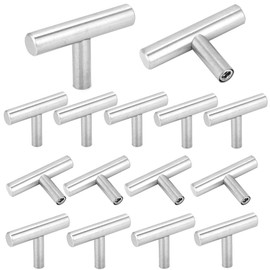 Dzsomt Handles for Bathroom Furniture Pack of 15 Handles for Kitchen Cabinets T Handle Furniture Knobs Cabinet Handle Stainless Steel Furniture Knob Silver T Bar Handle Bar Handle Handles Furniture