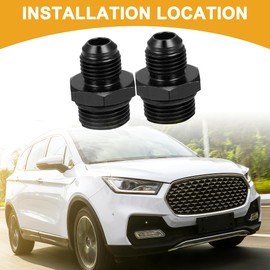 Partuto 2 Pcs AN6-M18x1.5 Universal Flare Coupler Fitting Adapter - Aluminum Alloy Black