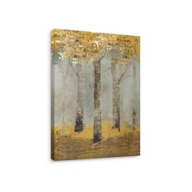 Niwo ART - Golden Tree, Golden Canvas Wall Art Home Decor,Stretched Ready to Hang (18"x12"x3/4")