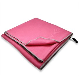 Flow Hydro Sport Towel - Microfiber Quick Dry Swimming Towels for Swim, Pool, Triathlon, and Other Water Sports in Medium, Large, Extra Large, and Hooded Sizes (Pink, X-Large (72" x 40"))