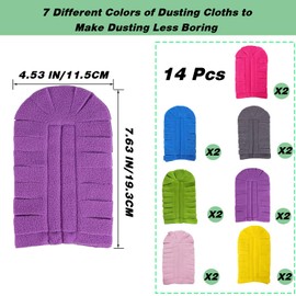 14 Pcs Duster Refill Fleece Refills for Swiffer, Hand Dusters Cleaning Reusable Duster Pads for Ceiling Fan, Washable Dusters for Window, Sofa and Flooring, Rainbow Colors