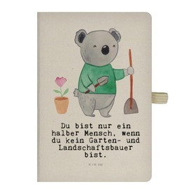 Mr. & Mrs. Panda DIN A5 Baumwoll Notizbuch Garten- und Landschaftsbauer Herz - Geschenk, Abschied, Gärtner, Skizzenbuch, Notizen, Gartenplaner,