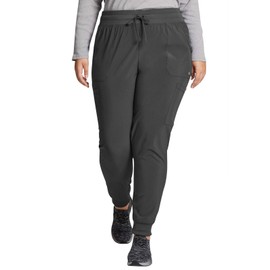 EDS Essentials Jogger Scrubs for Women, Drawstring Scrub Pants Plus Size DK065, 4XL, Pewter
