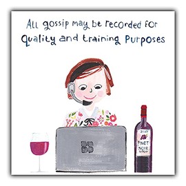 Funny Birthday Card for Her, Friend Birthday Card, Customer Service Card Funny, All Gossip May Be Recorded!, Happy Birthday Humorous Card for Her, Multi-Colour