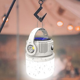 Solar Lantern - Survival Light,LED Portable Waterproof Flashlight Lantern with Digital Display for Survival Tent Pathway Lawn Gardening Camping Outdoor Activities