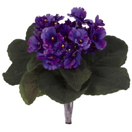 Nearly Natural 9” African Violet (Set of 6) Artificial Plant, Purple