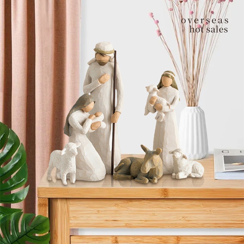 6PCS Resin Figures Fine Workmanship Art Ornaments for Household Office