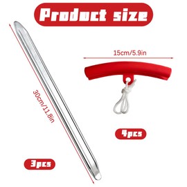 CLIUNT Set of 3 30 cm tyre removal levers, tyre remover with 4 red rim protectors, mounting lever motorcycle, mounting iron tool, for car, motorcycle and bicycle