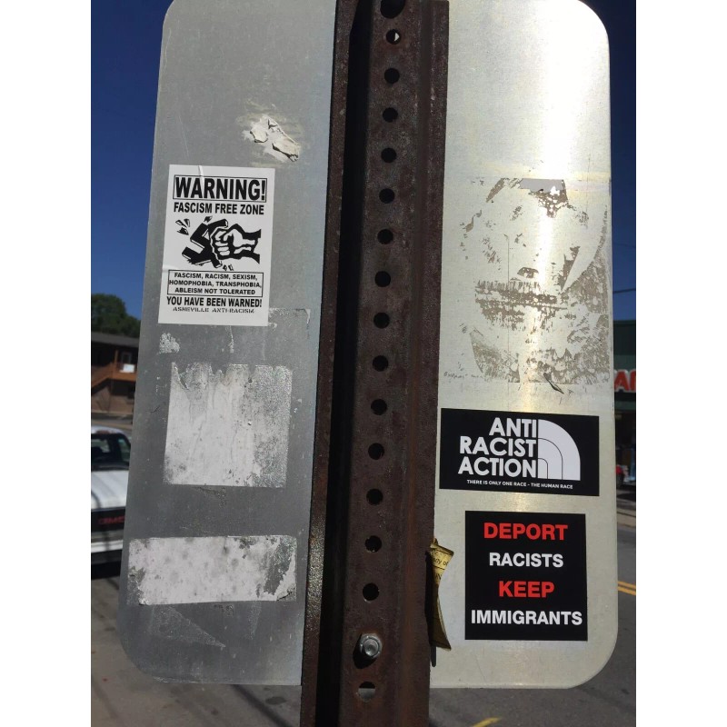 Deport Racists Keep Immigrants 3" X 3" Vinyl Sticker UV