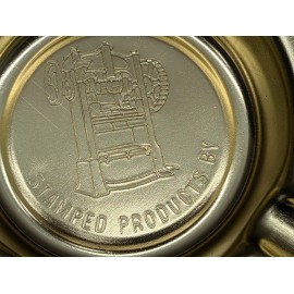 Dail Steel Products 50th Anniversary (1963) Gold Tone Ashtray. Lansing, Michigan