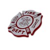 Elektroplate Firefighter Support Red Accent Chrome Auto Emblem