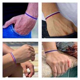 Pulsera delgada de cordón azul real para hombres, mujeres, adolescentes, adultos, unisex, impermeable, de nailon, cuerda de surfista, accesorios de playa de verano, one size - adjustable from 5" to 10" inches, Nailon, Sin gemas.