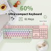 EWEADN G61 Typewriter Keyboard Wireless Mechanical Keyboard, 60% Mini Typewriter