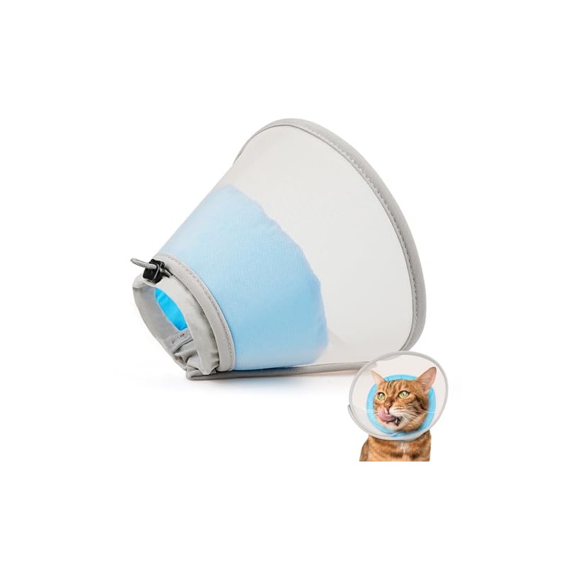 Cat Cone Collar Soft: Comfortable Waterproof Mesh Recovery Cone After