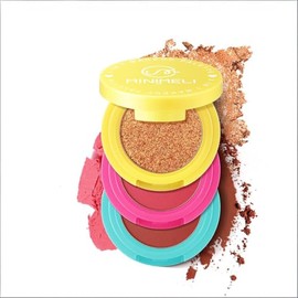 Paleta 3 en 1 de Maquillaje, Sombra, Rubor E Iluminador, Alta Pigmentación, Mini y Portátil, 4.5g (02)                                                