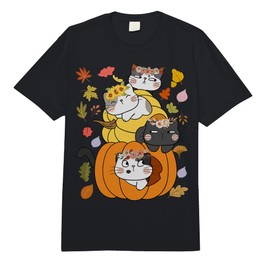 Cute Cats with Pumpkins Fall Thanksgiving Funny Comfort Colors Adult Heavyweight T-Shirt