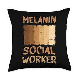 Black Lives Matter Pillows Proud Pride Gift Ideas Socia Worker Black Lives Matter Melanin Pride African Gifts Throw Pillow, 18x18, Multicolor