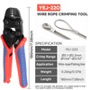 Wire Rope Crimping Tool with Ratchet, Ferrule Swaging Tool for