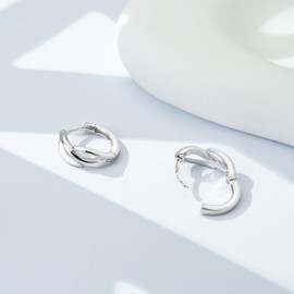 PHNIBIRD Hoop Earrings Silver 925 Brushed Matt Infinity Earrings Women's Jewellery Gift for Valentine's Day Birthday Christmas Earrings for Women