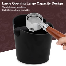 Generic Espresso Grounds Knockout Box with Removable Lever and 54mm Pressing Hammer, Coffee Brushes, Easy to Handle Coffee Grounds., Black