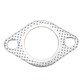 Exhaust Pipe Flange Gasket,1.75in Exhaust Pipe Flange Gasket 2 Bolts Perforated Steel Universal for Turbo Elbows Down Pipes