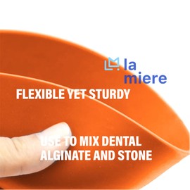 LA MIERE Autoclavable 2mins Heat at 135°C (275°F), Silicone Flexible Dental Mixing Bowl, Mixing Plasters- Medium 4“ (d) x 3" (h) 240 ml/cc, 8oz，Orange