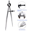ZLKSKER 8 Inch Adjustable Lockable Steel Wing Divider, Leather Compass