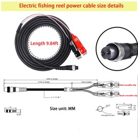 1 Pcs 9.84Ft Electric Fishing Reel Power Cord for Daiwa Shimano & Tanacom