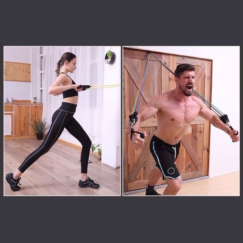 11pcs/set Latex Resistance Bands Multifunction Elastic Exercise Resistance Bands Expander