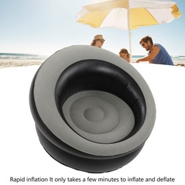 Inflatable Sofa Chair, Flocking Air Sofa, Blow Up Couches Inflatable Lounge Chair for Living Room Bedroom Reading Room Office Balcony Camping Travel (Grey)