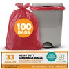 PlasticMill 33 Gallon Garbage Bags: Red, 1.5 MIL, 33x39, 100