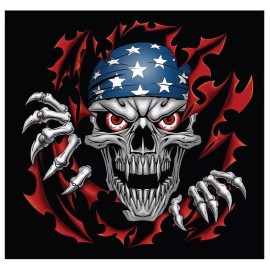 Pilot Automotive SKULL WITH FLAGGED CAP DECAL GRP-105 (NEW)