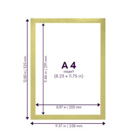 Magnetrip Self-Adhesive A4 Magnetic Document Holder, 8.5 X 11 Sign Holder, 4-Pack (Yellow)