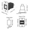 QIANRENON USB B to USB 2.0 Rectangular Panel Print Adapter