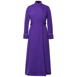 BLESSUME Men Women Anglican Cassock Clergy Pulpit Cassock Robe Altar Server Vestment, Purple(women), 4X-Large