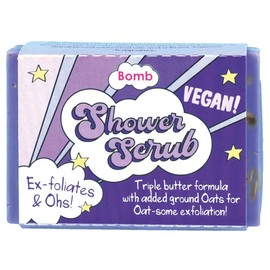 Bomb Cosmetics Vegan Shower Body Scrub Triple Butter (100g, Ex-foliates & Ohs!)