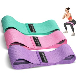 Beenax Fabric Resistance Bands (Set of 3), Long/Short Exercise Bands for Women Men, Loop Bands, 3 Resistance Levels for Workout, Fitness, Stretching, Pull Up, Leg, Glutes, Squat and Strength Training