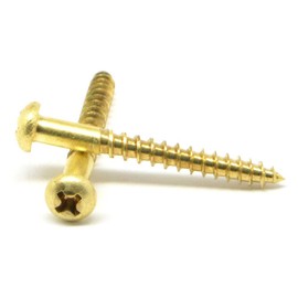 #3 x 3/4" Wood Screw Phillips Round Head Brass Pk 100