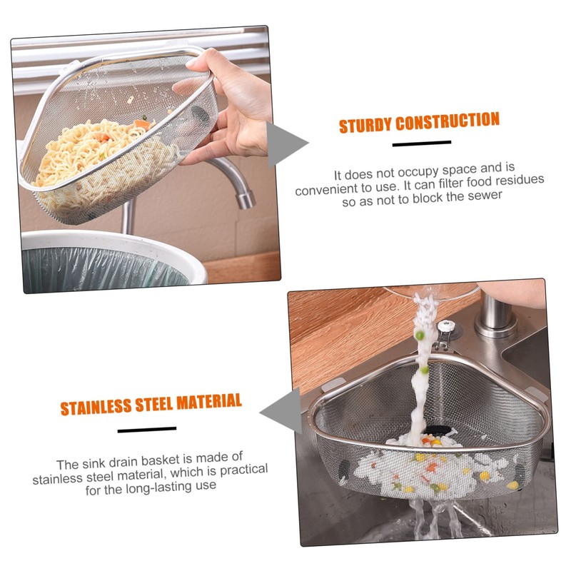 Gadpiparty Kitchen Sink Strainer Sink Strainer Basket Triangle Drain Basket