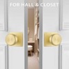 STARPY Brushed Gold Door Knobs Interior with Square Rosette, 2