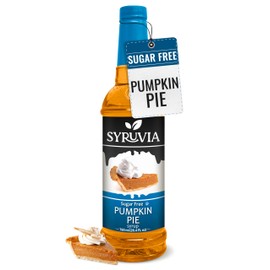 Syruvia Sugar-Free Pumpkin Pie Syrup - 25.4 fl oz. Premium Coffee Flavoring Syrup. 0 Calories, Kosher, and Gluten-Free. Ideal for Enhancing Drinks, Sodas, Shakes, Desserts, and More.