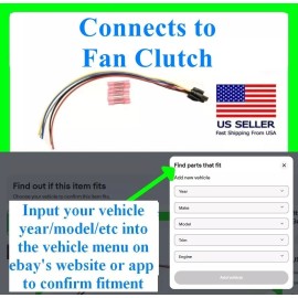 Custom Repair Wiring fits 2019+ Ford Ranger Fan Clutch Connector Plug Pigtail Wiring Harness Cooling