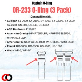 Captain O-Ring – Replacement OR-233 O-Rings for Culligan US-600(A), SY-2000, SY-2300, SY-2500, SY-2650 Water Filter Housings (3 Pack) [Also Called HOR4, 151231-51, 411310, 151231, WP113045]
