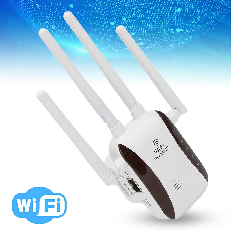 WiFi Range Extender 300Mbps 4 Antennas Wireless Signal Repeater Amplifier