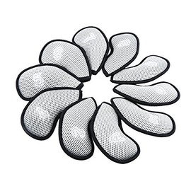 Sword &Shield sports 10Pcs/Pack New Meshy Golf Iron Covers Set Golf Club Head Cover Fit Most Irons (Grey)