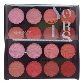 Paleta De Rubor Seven Cool 8 Tonos Mate Blush Alta Pigmentacin                                                                                        
