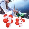 50PCS Ball Shaped Fishing Float Plastic White Red 2 Specifications