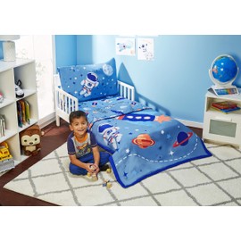 EVERYDAY KIDS 4 Piece Toddler Bedding Set – African American Ballerina - includes Comforter, Flat Sheet, Fitted Sheet and Reversible Pillowcase – Girls Toddler Bedding