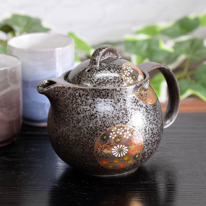 Teapot Stylish Kyuyaki Teapot Pot Leaf Pattern Ceramic Japanese Dinnerware